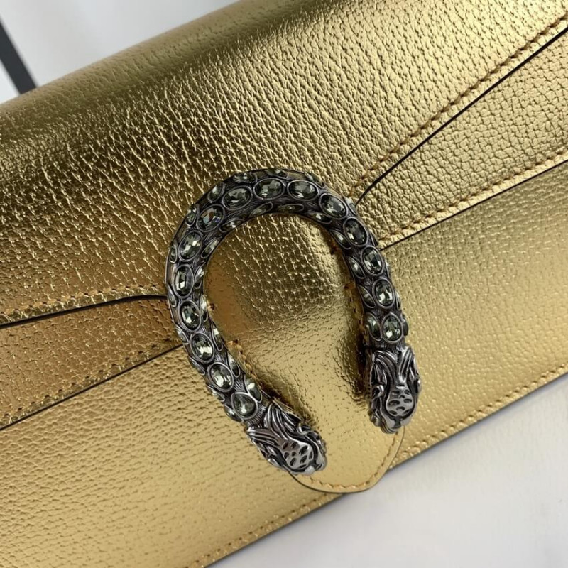 Replica Gucci Dionysus Small Shoulder Bag In Gold Lame Leather 499623