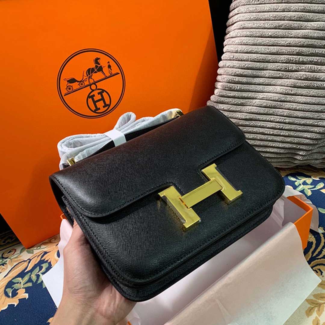 Replica Hermes Aaa-Constance Handbag 24Cm 19Cm Black/White/Pink