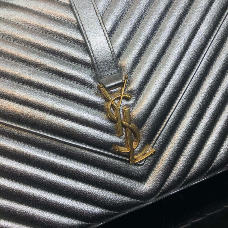 Replica Saint Laurent Metallic Silver Large Envelope Chain Bag 396910