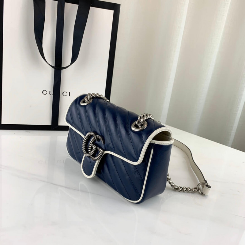 Replica Gucci Gg Marmont Matelasse Mini Bag 446744 Blue