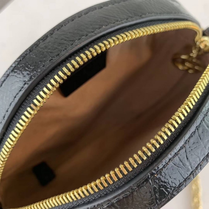 Replica Gucci Suede Ophidia Mini Round Shoulder Bag 550618