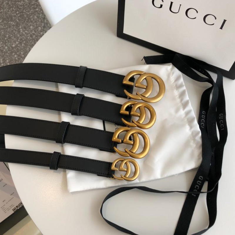 Replica Gucci Classic Vintage Belt Gold  Black