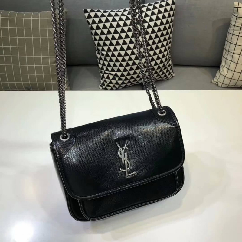 Replica Saint Laurent Niki Baby In Metallic Leather 533039