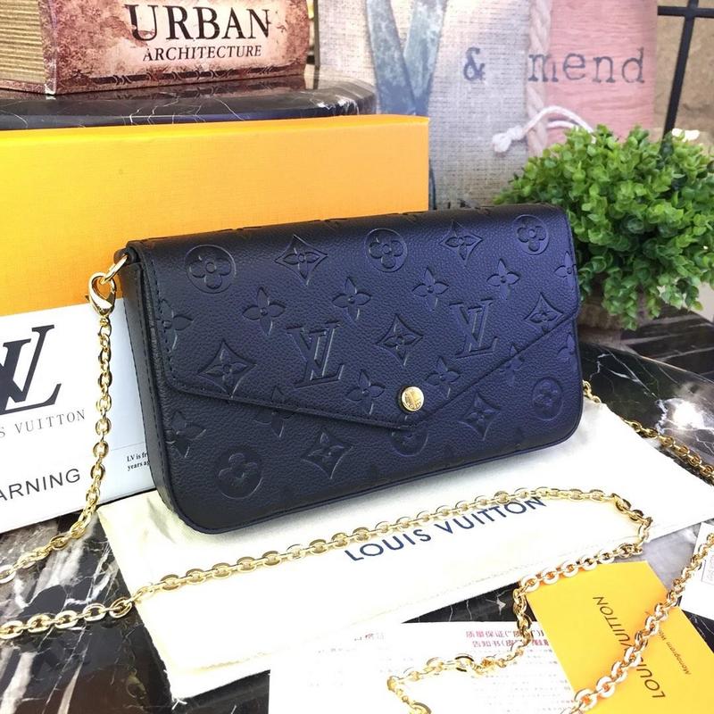 Replica Louis Vuitton Felicie Pochette Black/Blue/Red