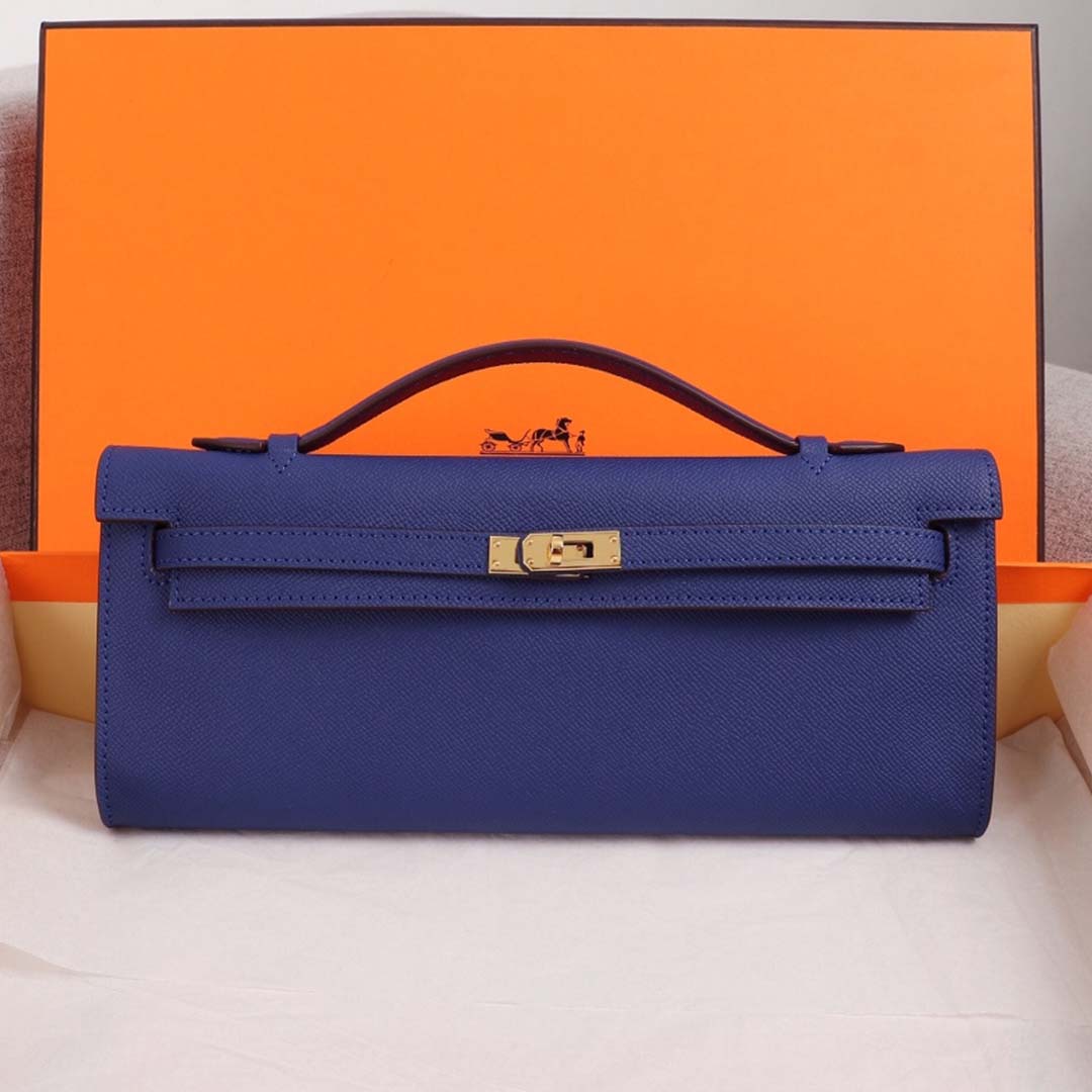 Replica Hermes Aaa-Kelly Cut Pochette Black/Brown/Blue