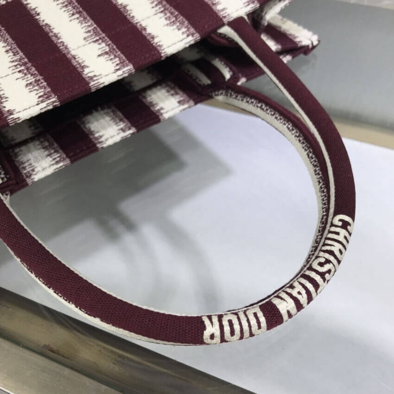 Replica Dior Small Book Tote D-Stripes Embroidery M1296