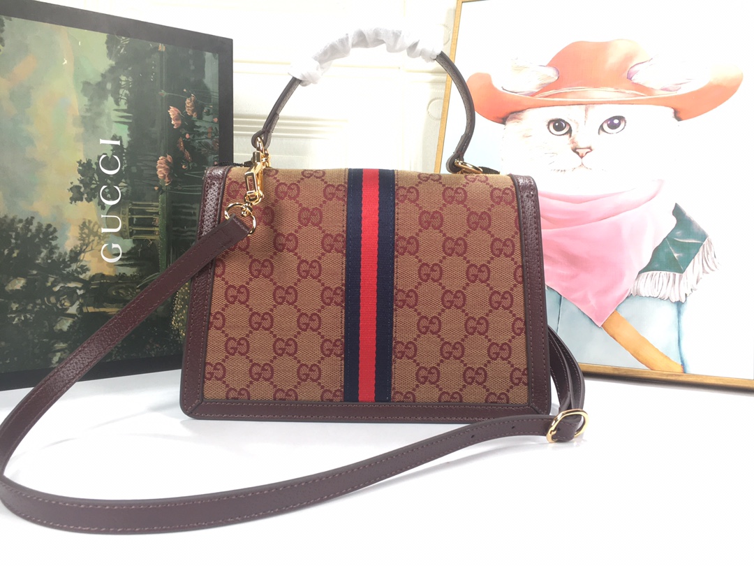 Replica Gucci Ophidia Small Top Handle Bag With Web 651055
