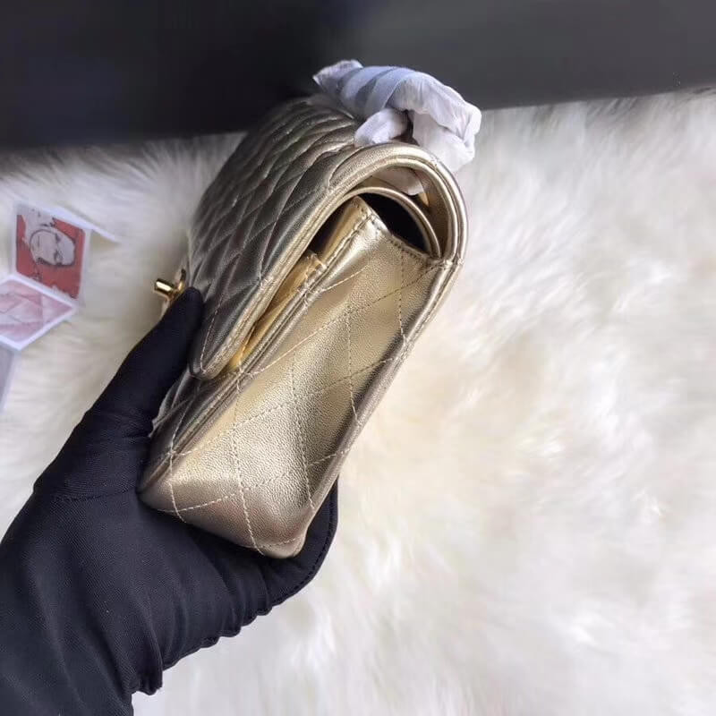 Replica Chanel 1112 Gold Medium Size 2.55 Lambskin Leather Flap Bag