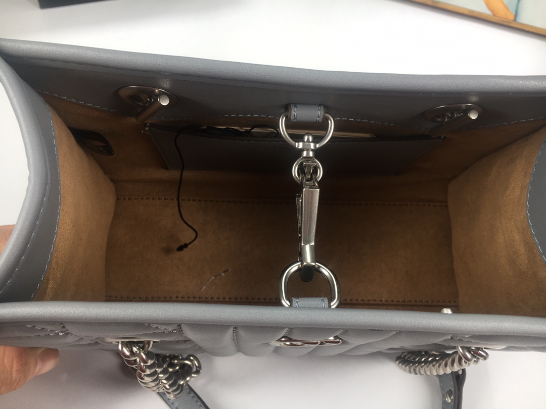 Replica Gucci Marmont Small Tote Bag- Brown/Gray/White