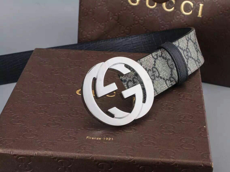 Replica Gucci Belt 400360- Silver Buckle 38Mm