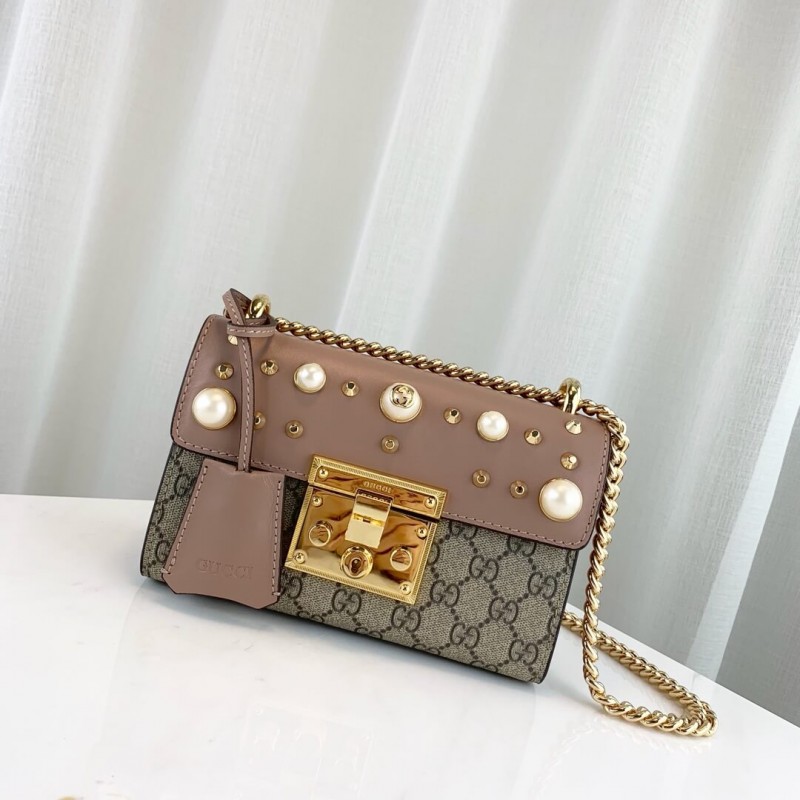 Replica Gucci Padlock Studded Gg Supreme Shoulder Bag 432182