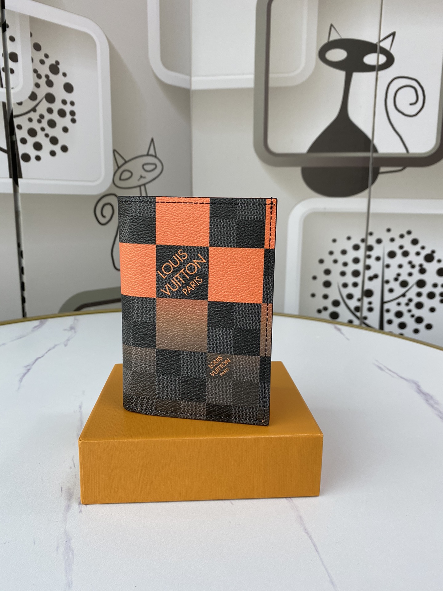 Replica Louis Vuitton Passport Cover N60410 White/Blue/Orange