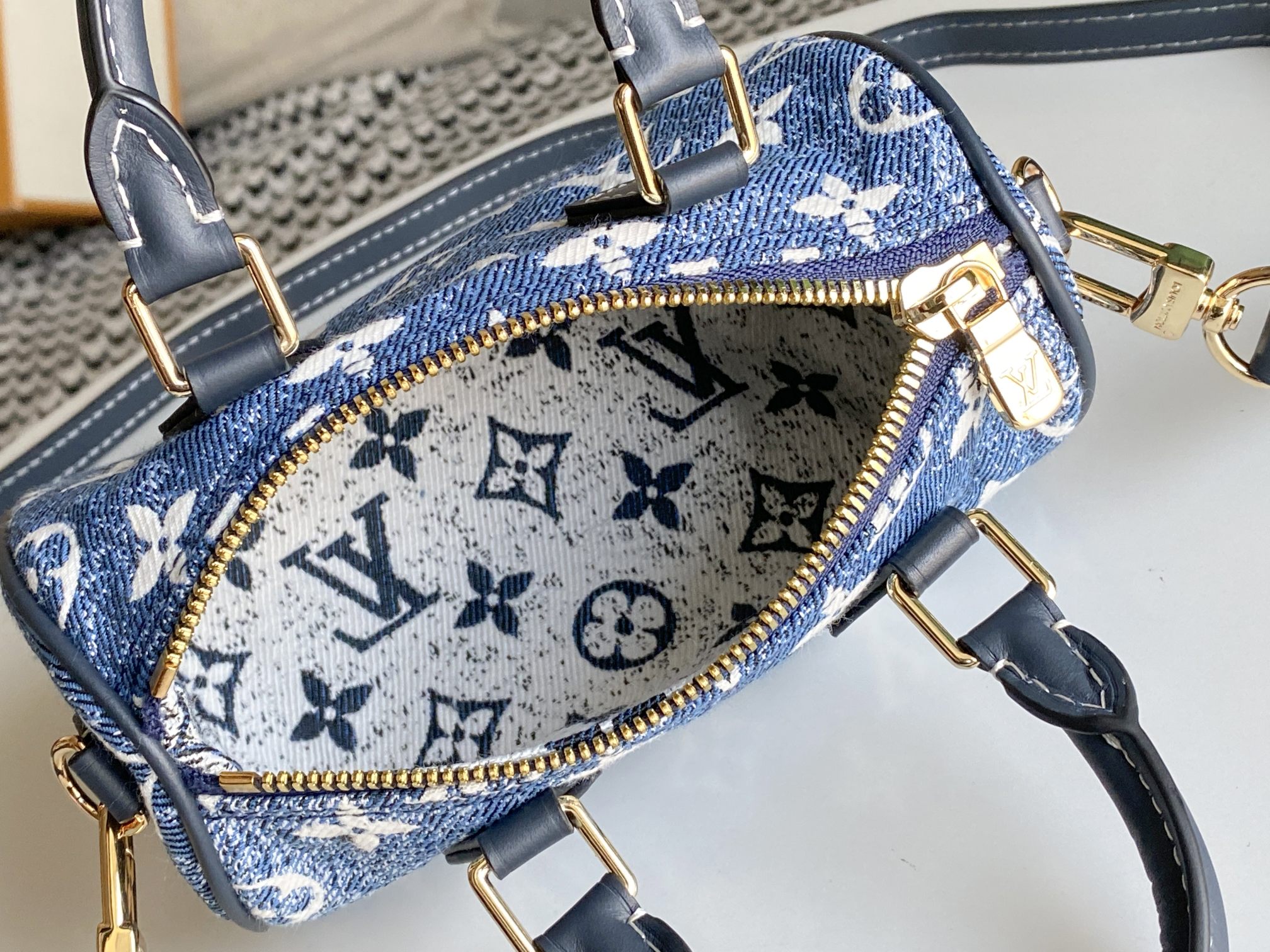 Replica Louis Vuitton Nano Speedy Denim