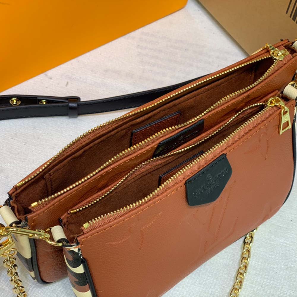 Replica Louis Vuitton Leopard Multi Pochette Accessoires M58520 Black/Brown