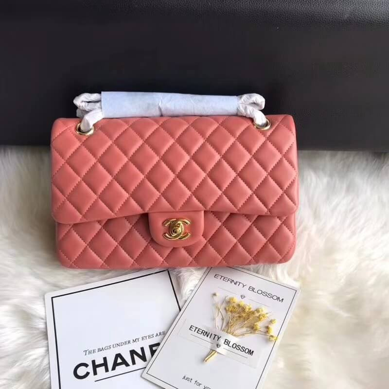 Replica Chanel 1112 Rose Quartz Medium Size 2.55 Lambskin Leather Flap Bag
