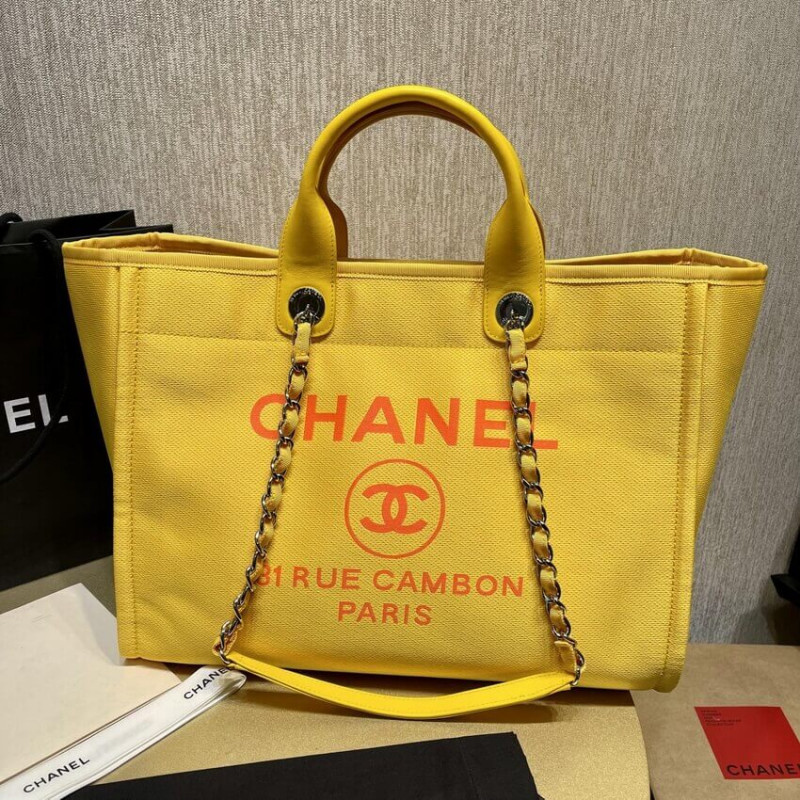Replica Chanel 21S Deauville Orange Yellow Large Shopping Bag A66941