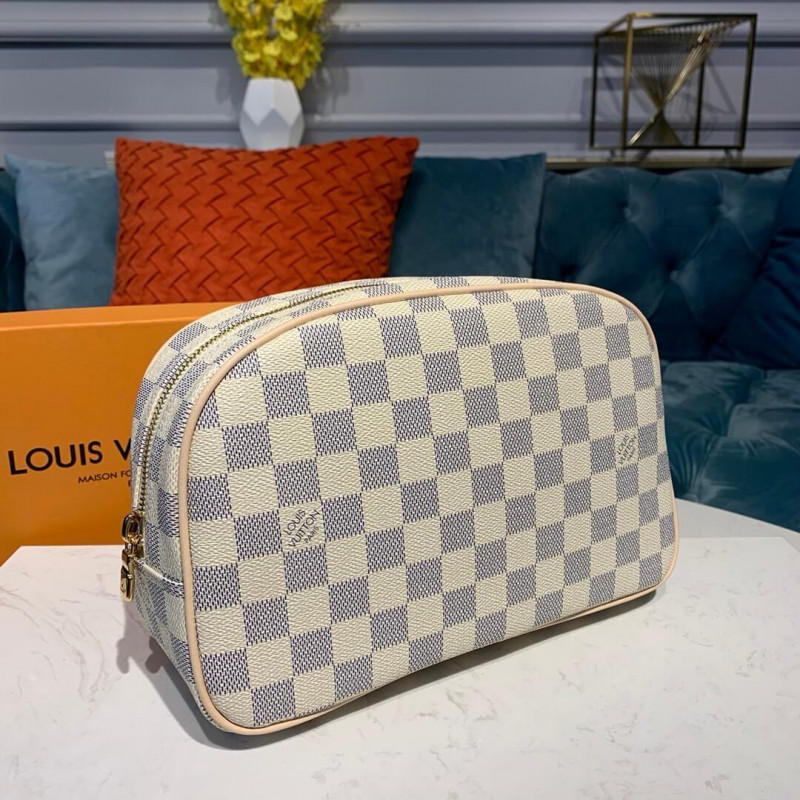 Replica Louis Vuitton Damier Azur Canvas Toiletry Bag 25 N41420