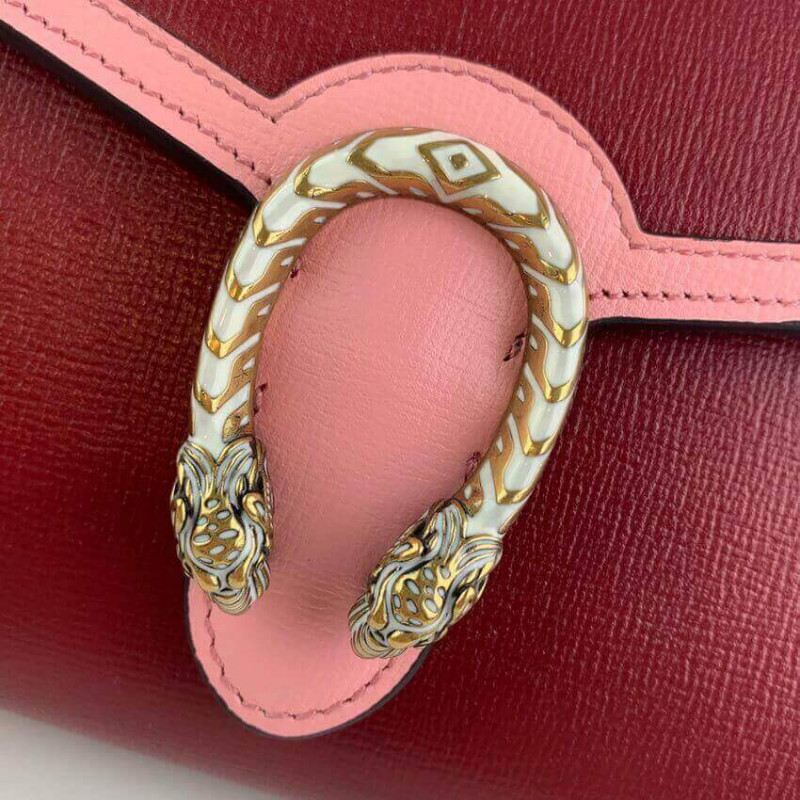 Replica Gucci Dionysus Mini Chain Bag In Red And Pink Leather 401231