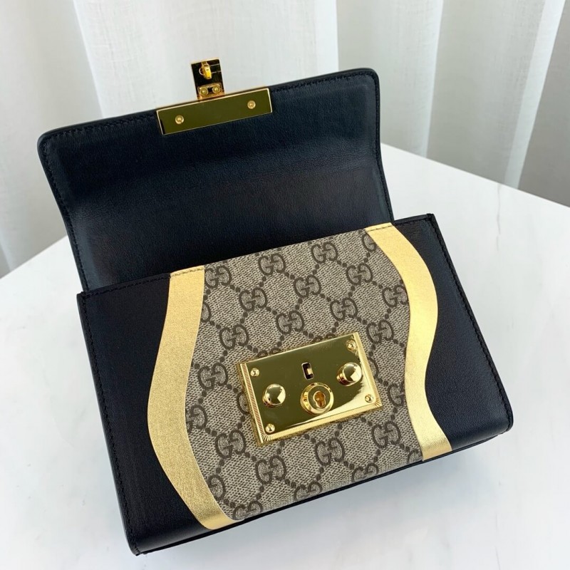 Replica Gucci Padlock Small Gg Shoulder Bag 432182 Black