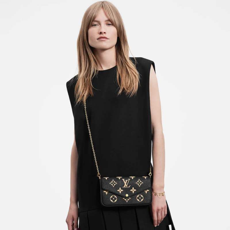 Replica Louis Vuitton Bicolor Monogram Empreinte Leather Felicie Pochette M80482