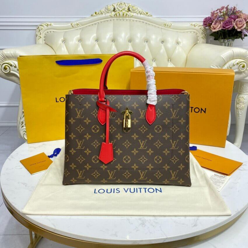 Replica Louis Vuitton Monogram Canvas Flower Tote M43553 Red