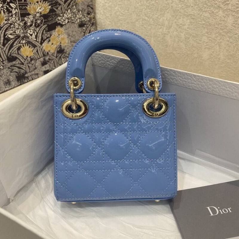 Replica Christian Dior Micro Lady Dior Bag In Patent Cannage Calfskin S0856