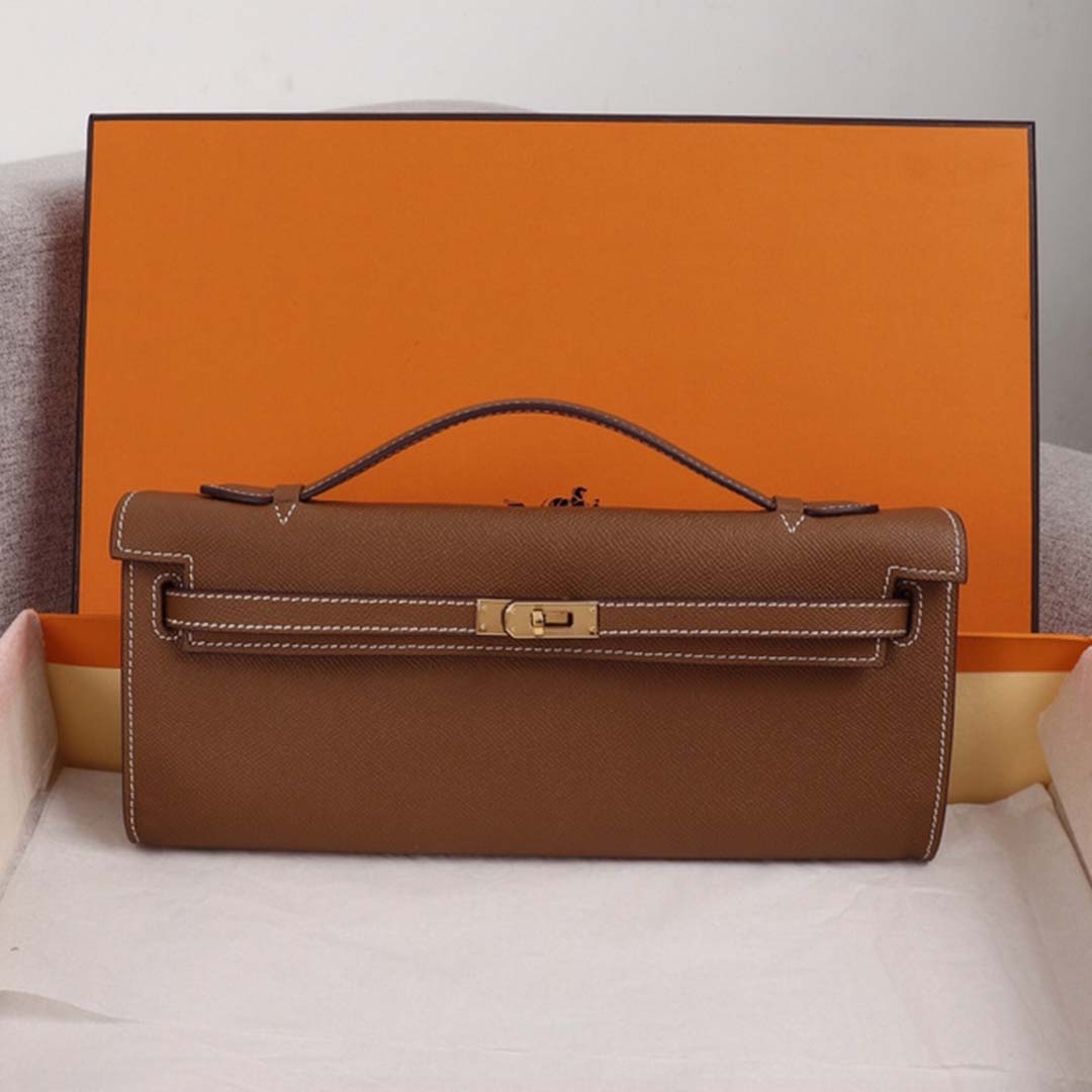 Replica Hermes Aaa-Kelly Cut Pochette Black/Brown/Blue