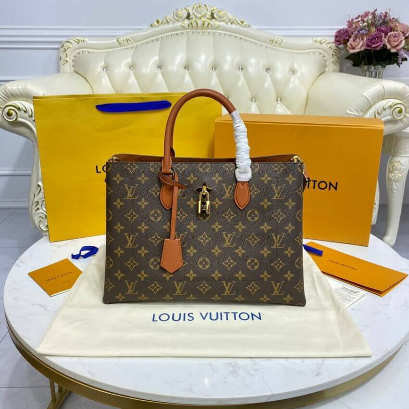 Replica Louis Vuitton Monogram Canvas Flower Tote M43770 Caramel