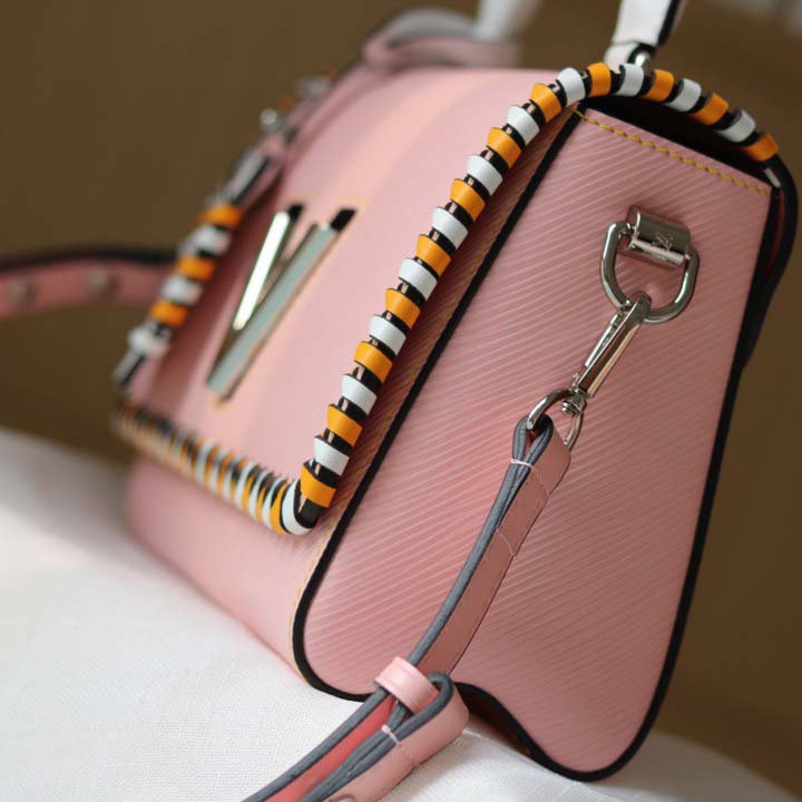 Replica Louis Vuitton Twist Mm Handbag Black/Pink/Brown