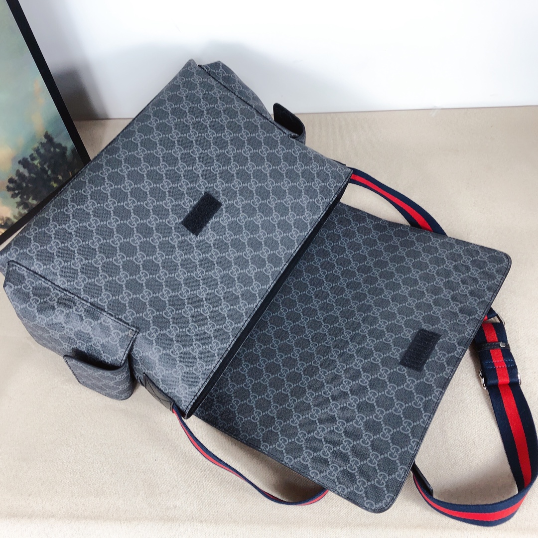 Replica Gucci Gg Plus Diaper Bag Black/Grey 211131