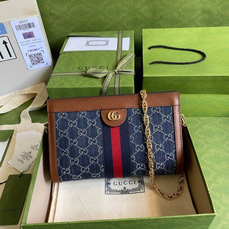 Replica Gucci Ophidia Gg Small Shoulder Bag 503877 In Blue Demin