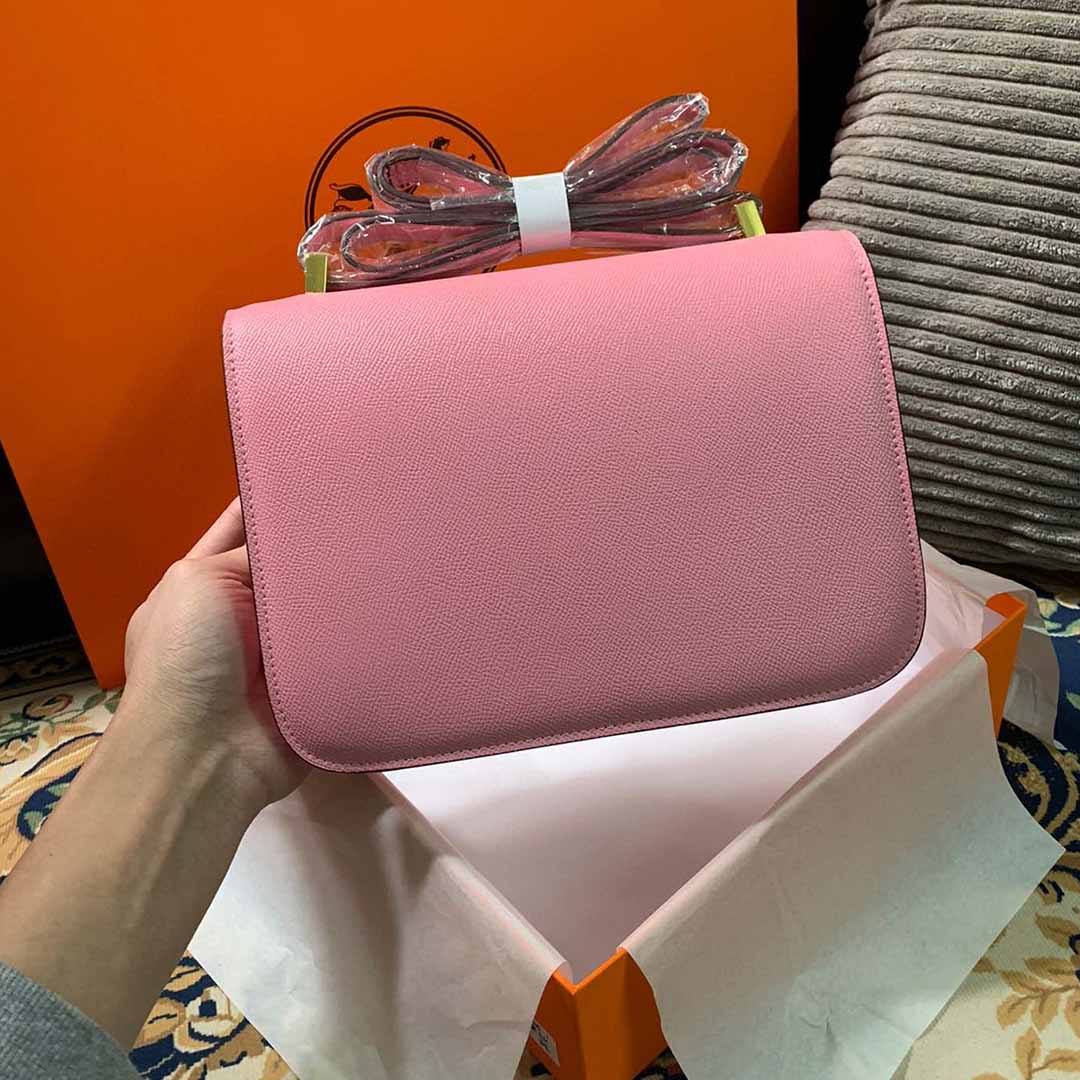 Replica Hermes Aaa-Constance Handbag 24Cm 19Cm Black/White/Pink