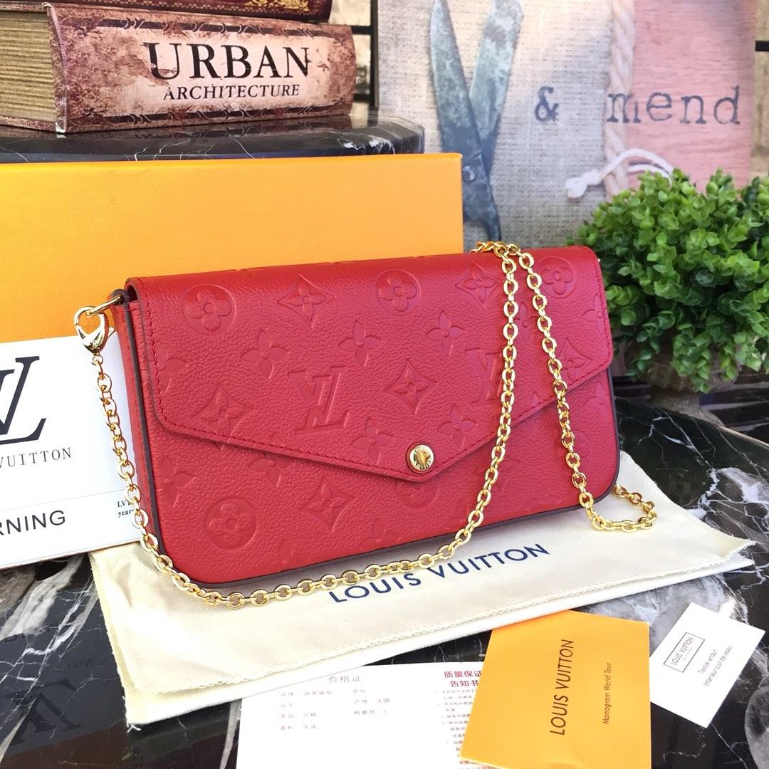 Replica Louis Vuitton Felicie Pochette Black/Blue/Red