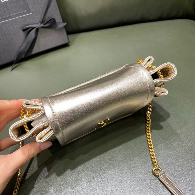 Replica Saint Laurent Nolita Mini Leather Shoulder Bag 672738 Champagne Gold