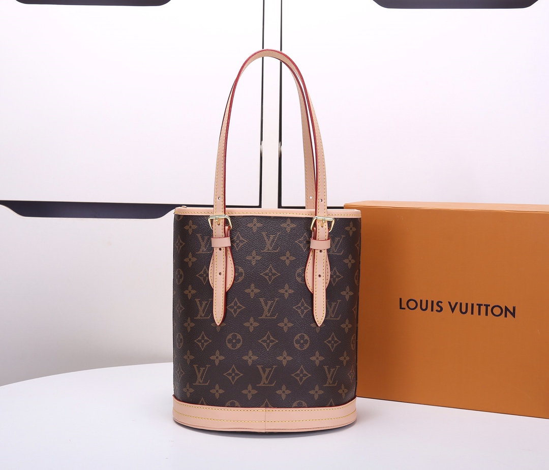 Replica Louis Vuitton Monogram Bucket Pm Tote Bag With Wallet M42238