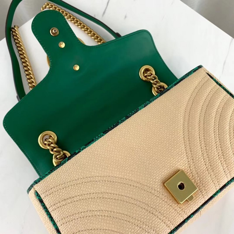 Replica Gucci Online Exclusive Gg Marmont Raffia Small Shoulder Bag 443497