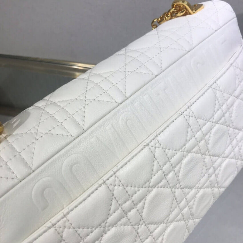 Replica Dior Large Caro Bag Black Supple Cannage Calfskin M9243