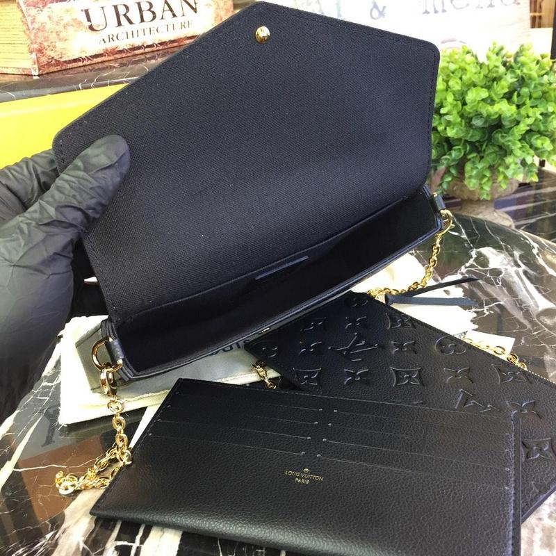 Replica Louis Vuitton Felicie Pochette Black/Blue/Red