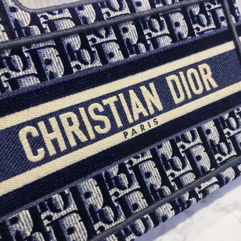 Replica Dior Oblique Embroidered Velvet Mini Book Tote S5475Z
