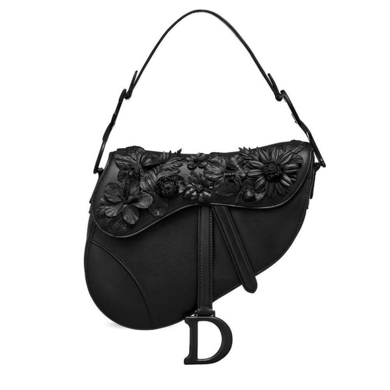Replica Christian Dior Embroidered Flowers Saddle Bag M0446