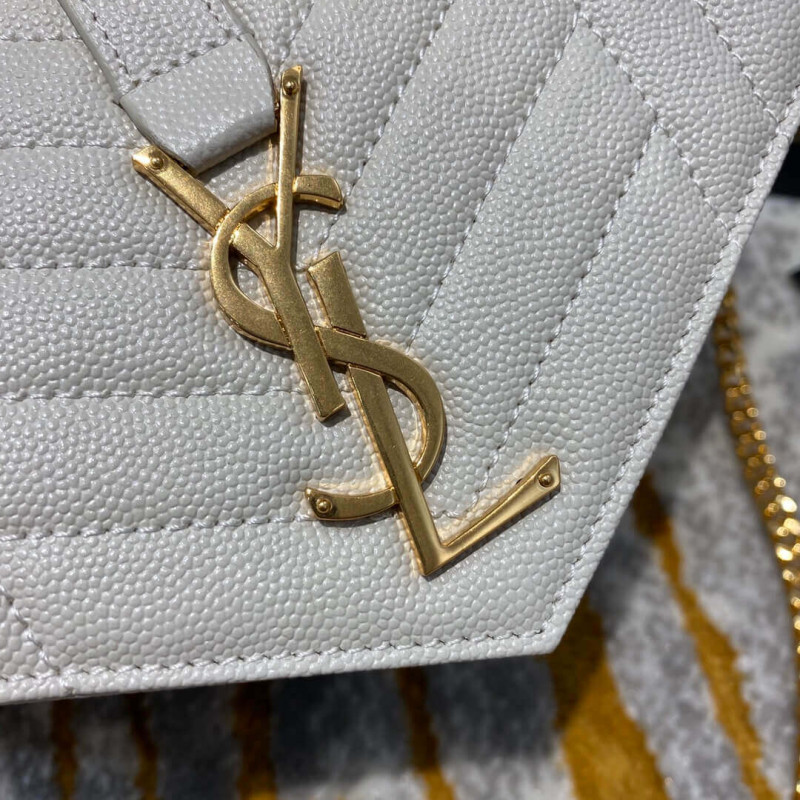 Replica Ysl Saint Laurent Monogram Chain Wallet In Mix Matelasse Grain Leather 620280