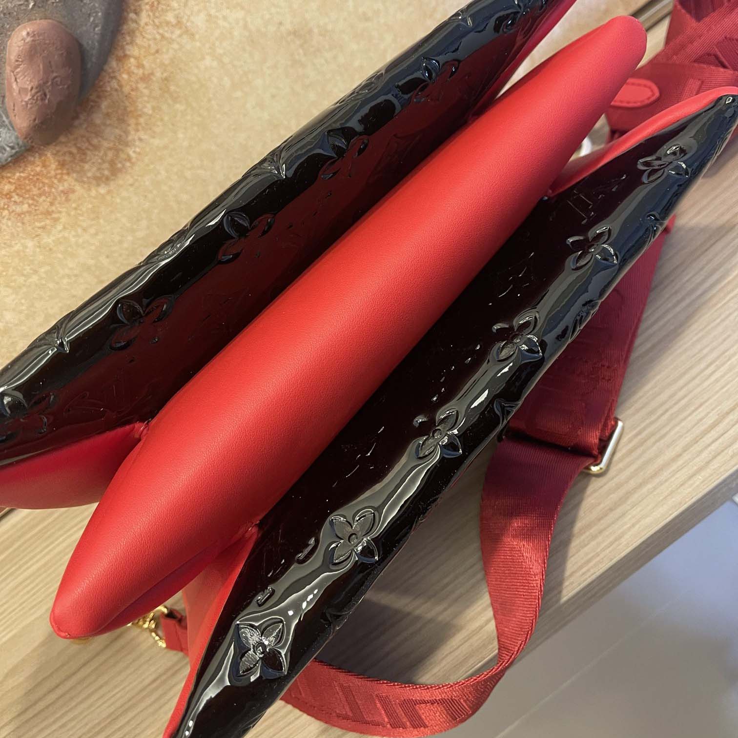 Replica Louis Vuitton Coussin Pm Patent Leather- Black/Green