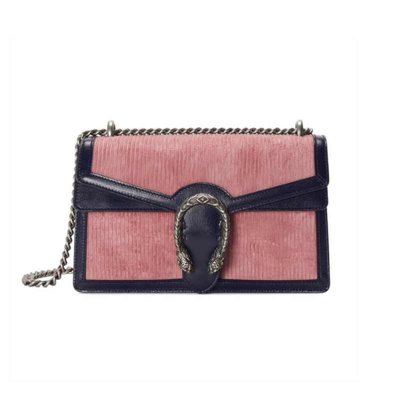 Replica Gucci Dionysus Small Shoulder Bag 400249 Pink Corduroy