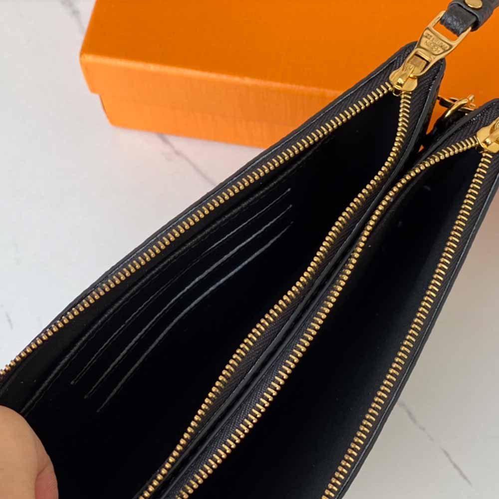 Replica Louis Vuitton Aaa- Double Zip Pochette M68568 Black/Blue