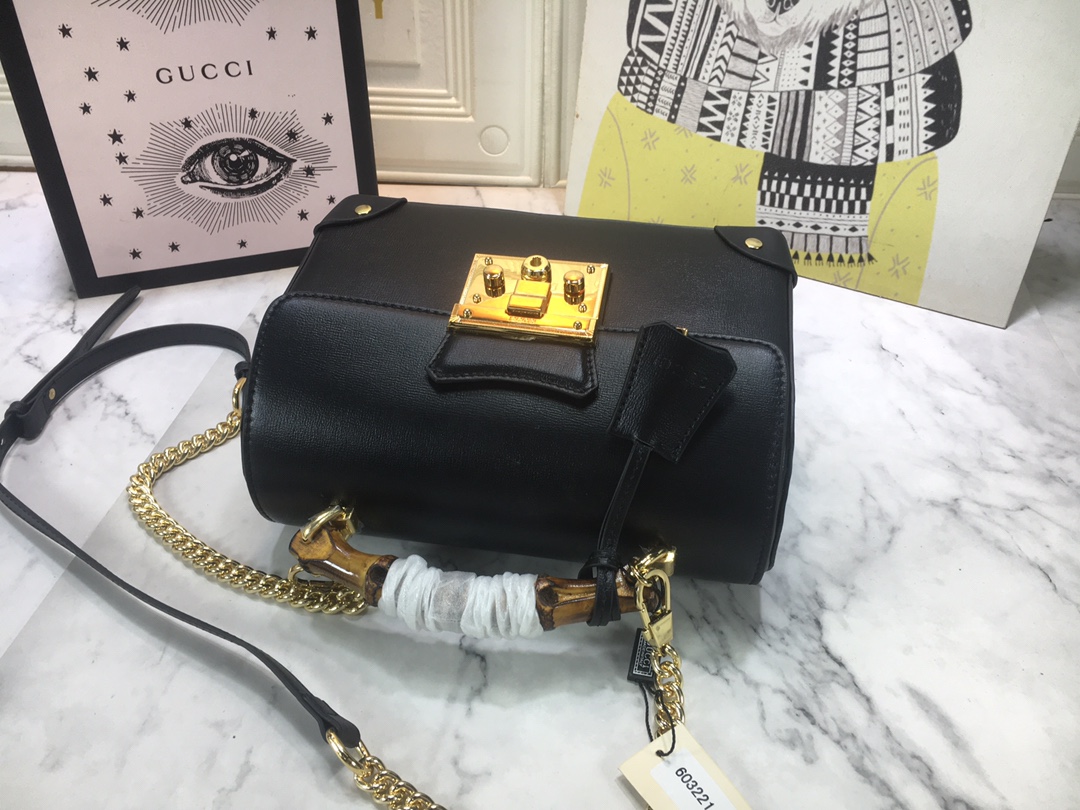 Replica Gucci Padlock Small Bamboo Shoulder Bag 603221