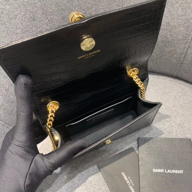 Replica Saint Laurent Small Kate Tassel Chain Bag In Crocodile Leather 354120