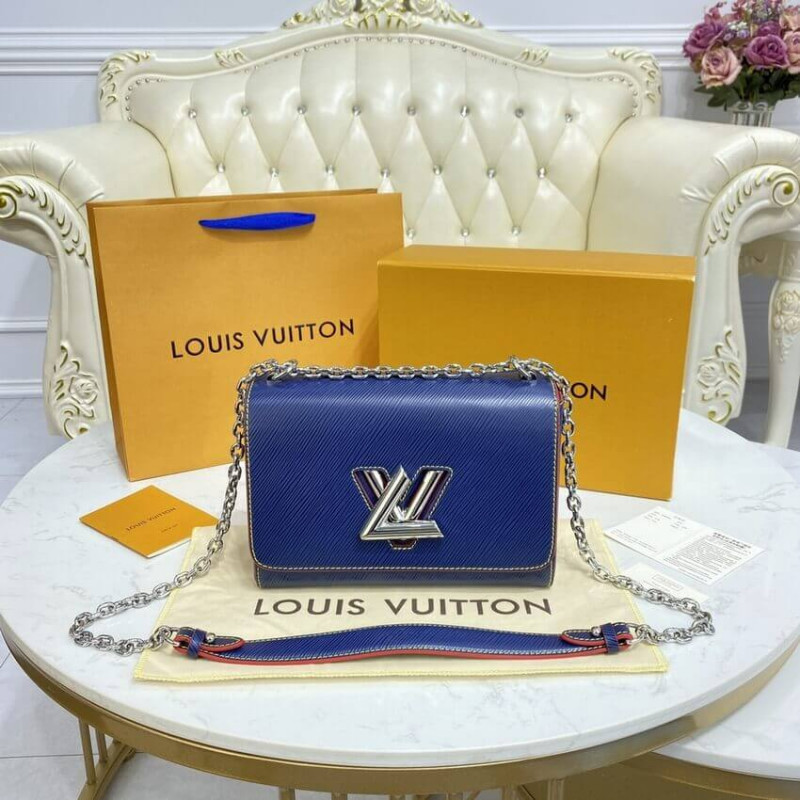 Replica Louis Vuitton Epi Leather Twist Mm M50282 Navy Blue/Red