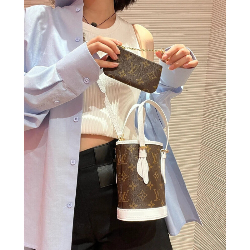 Replica Louis Vuitton Monogram Nano Bucket Bag M81489