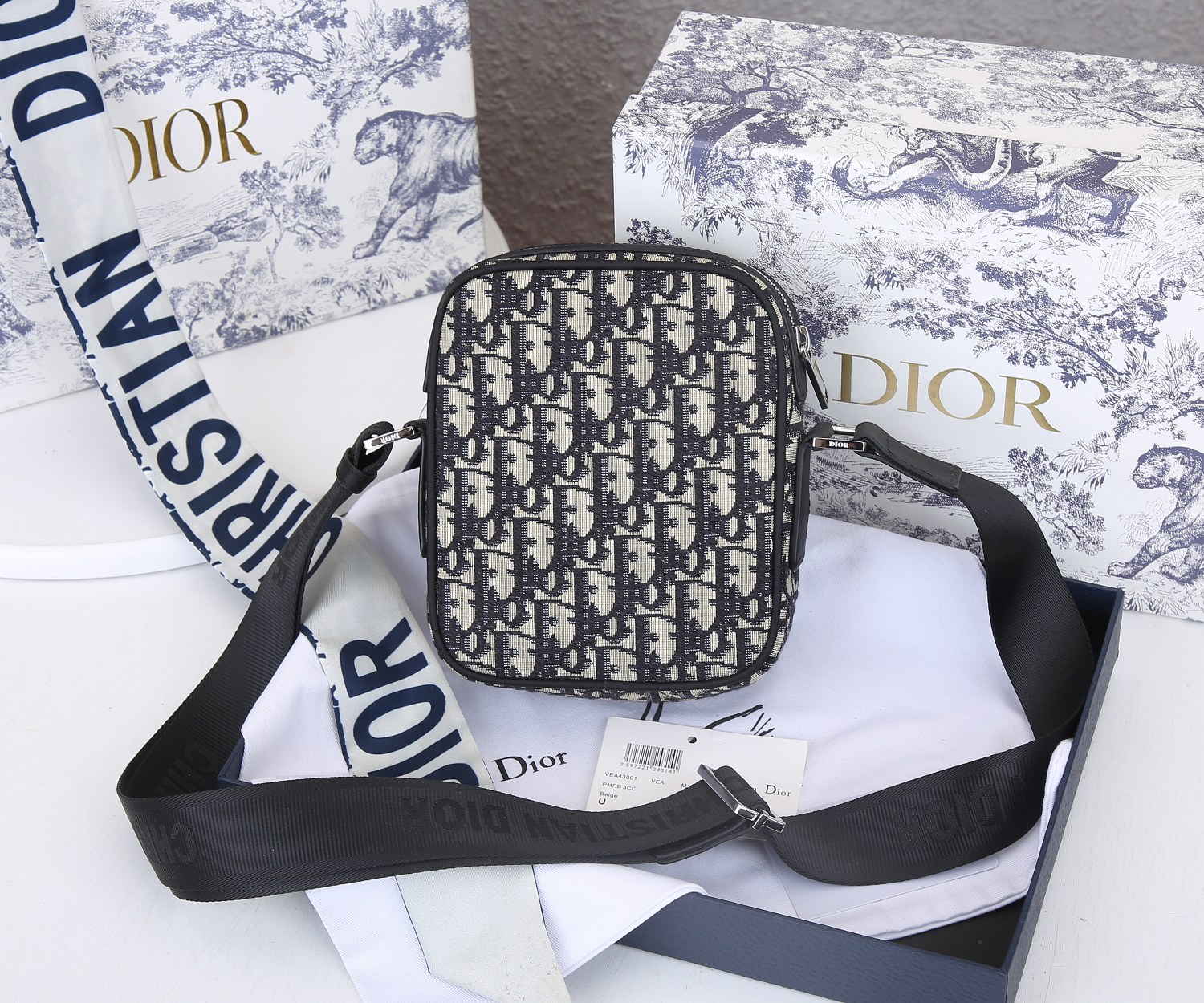 Replica Dior Messenger Pouch Black/Beige