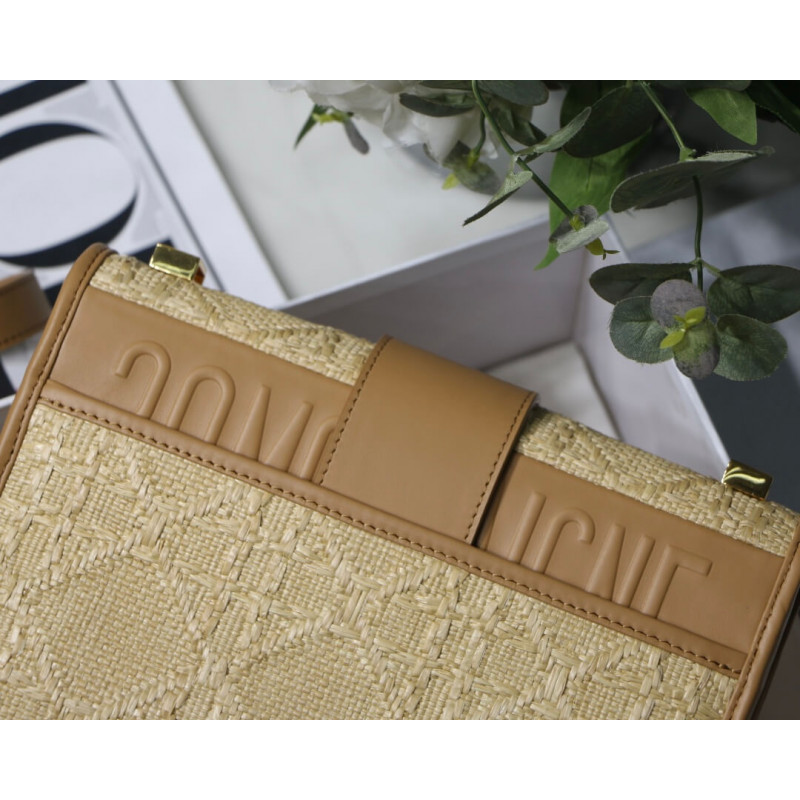 Replica Christian Dior 30 Montaigne Bag Natural Cannage Raffia M9203